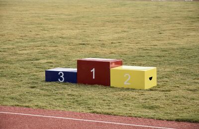 podium in grass